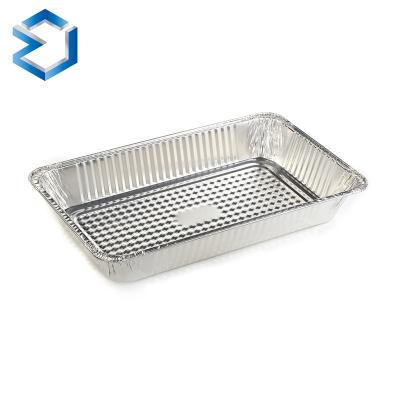 China 106 Rectangular Disposable Food Metal Aluminum Foil Food Containers With Foil Lids For Freezing for sale