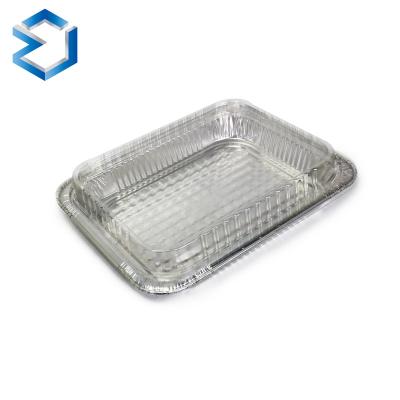 China Hot Selling Food Grade Aluminum Foil Container Carry Meal Box Tray With Alu Lid for sale