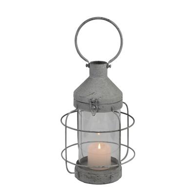 China Retro Home Decoration Miner's Lamp Style Metal Lantern with Glass Tube Inside for Home and Garden Decor for sale