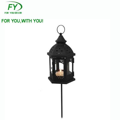 China ECO-frendly ML-2158 Gerson Metal and Plexiglass Moroccan Top Gazebo Lantern with Pole for sale