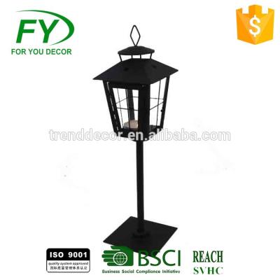 China Outdoor Home Decor And Cemetery Decoration Metal Candle Lantern Holder With Glass Panels Ml-1880 for sale