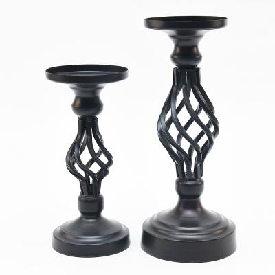 China Church Christmas Party Table Decoration Luxury Wedding Candlestick Metal Cavity Standing Modern Design Candle Holder for sale