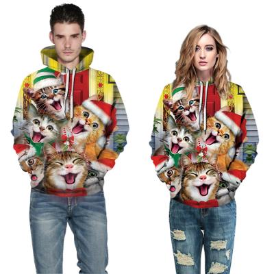 China 3D PrintedHoodies Breathable Animal Print Sweatshirt With Pocket for sale