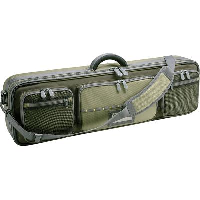 China Fly Fishing Tackle Bag Hold Up 4 Fishing Rod Honeycomb Frame Heavy Duty Fly Rod Travel Case Custom Size for sale