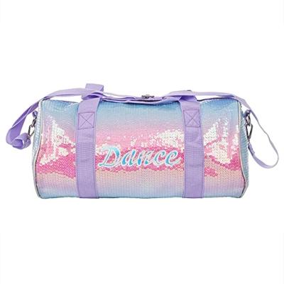 China Multicolor Ballerina Dancing Bag Fashionable Pink Dance Bag Sequin Duffle Bag for sale