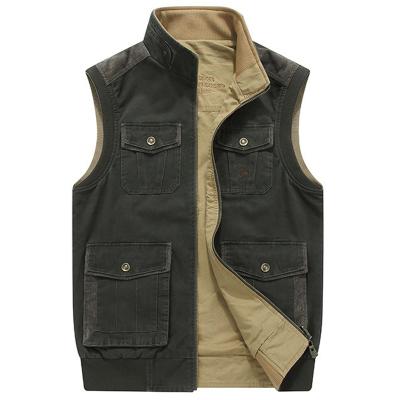 China Anti-wrinkle 100% Cotton New Men Invest Pure Wash Casual Men's Reversible Cotton Vest Working Uniform for sale