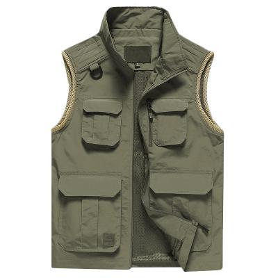 China Breathable Multiple Pockets Waterproof Polyester Camera Vest Mesh Quick-Dry Fly Fishing Waistcoat for sale