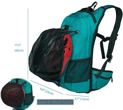 China Mesh Back Hydration Waterproof Backpack Bike Breathable Rubber Bag With Helmet Mesh for sale