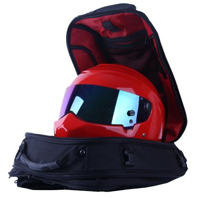 China Wholesale Expandable Motorcycle Helmet Backpack Full Heltmet Bag Waterproof Motorcycle Backpack One With Rain Cover for sale