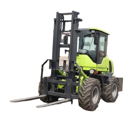 China Hotels 3.5 Ton High Configuration All Wheel Drive Cross Country Diesel Forklift for sale