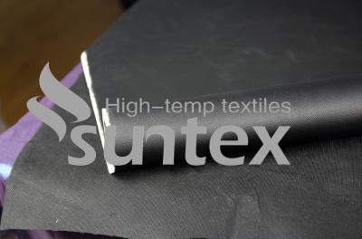 China Hohes chemisches Stabilität schwarzes Dehnfuge-chemisches beständiges Gewebe-Neopren-überzogenes Fiberglas zu verkaufen