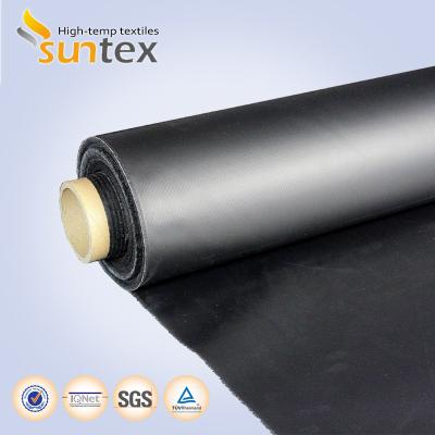 China Schwarze Farbwetterbeständigkeit des Neopren-überzogenes Fiberglas-chemische beständige Gewebe-0.5mm zu verkaufen