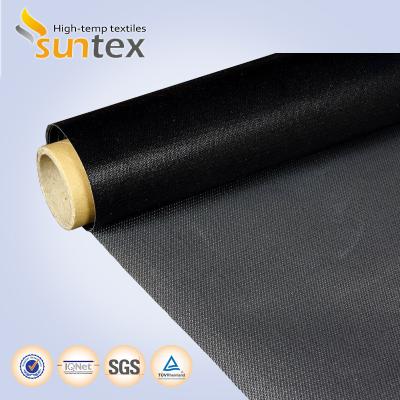 China De Zwarte Brand van de hittevertrager - vertragersstof Met een laag bedekte Glassfiber/Ptfe-Glasvezeldoek Te koop