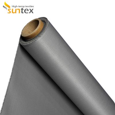 China 0.4mm Silicone Fiberglass Fireproofing  Fabrics Used In elevator smoke curtains automated fire and smoke curtains zu verkaufen