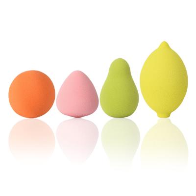 China Liquid Strawberry Free Soft Avocado Lemon Beauty Blender Latex Base Orange Fruit Shape Make Up Powder Puff Private Label Makeup Sponge for sale