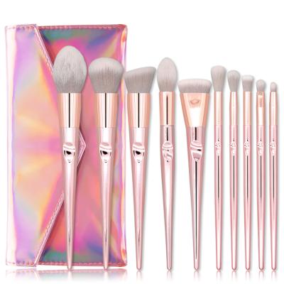 China Bling 10pcs Soft Crystal Make Up Brushes Synthetic Fiber Hair Cosmetic Makeup Brush Set for sale