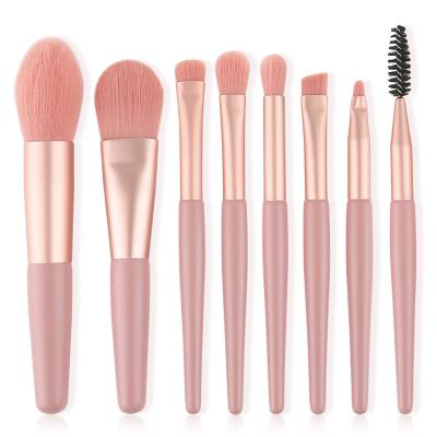 China 8ps Soft No Logo Makeup Brushes Foundation Brush Set Synthetic Fiber Hair Makeup Tools Makeup Brush Set for sale