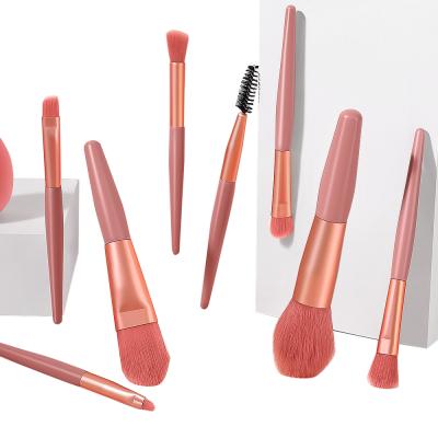 China Professional Vegan Soft Hair Silicone 8pcs Makeup Set Brush Private Label Brush Make Up for sale