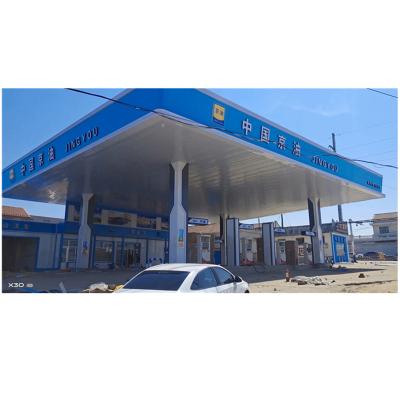 China Factory Supply Structural Long Service Life Covering Hot Dip Galvanized / Powder Coating And Painting Gas Station Roof for sale