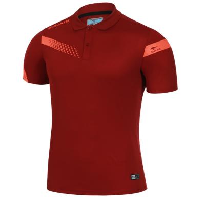 China Custom Uniform 100% Polyester Anti-pilling Men's Polo Shirt T-shirt Uniform Short Sleeve Printed With Custom Logo for sale