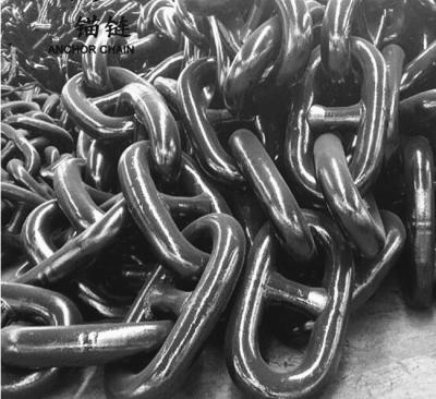 China Diameter 20-60mm Boat Mooring Offshore Black Bituminous Painted Marine Anchor Chain With CCS ABS LR CERT for sale