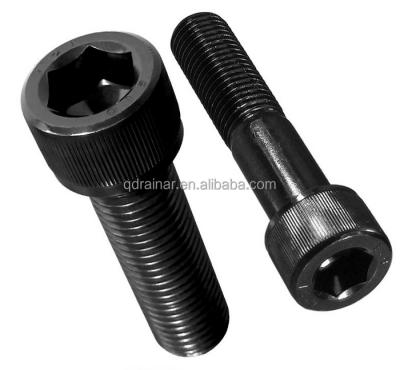 China Black Inner Hex Socket Head 12.9 Annular Knurled Allen Head Bolt for sale