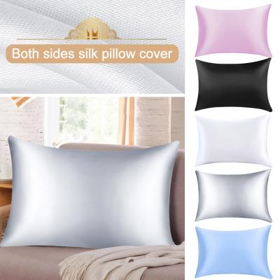 China Anti-Static Hot Silk Classic Charmeuse Pillowcase Solid Faux Satin Pillow Cover Cushion Cover (No Pillow Inner) for sale