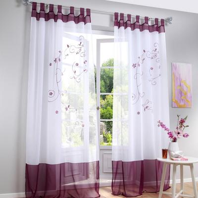 China Sheer Leaf Window Curtain Drapes Semi Sheer Voile Drapes Panels For Living Room Bedroom For Bedroom Living Room for sale