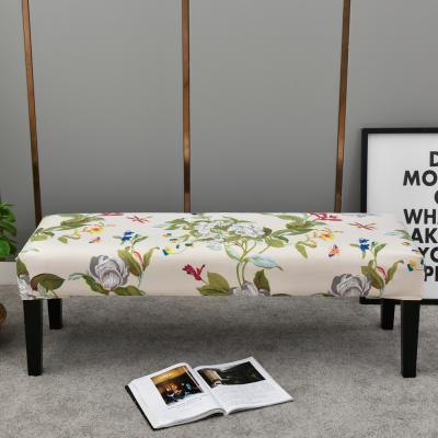 China Long Cover Jacquard Printed Bench Printed Stretch Bench Covers For Piano Lounge Seat Washable Case Removable Dining Chair Protector for sale