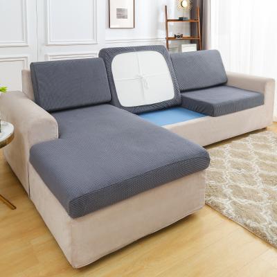 China Silver Gray Knitted Corn Kernel Sofa Jacquard Protector Sofa Seat Cushion Cover Chair Modern Stretch Washable Removable Slipcover for sale