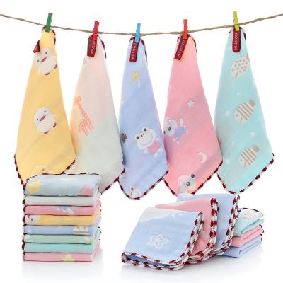 China 25*25cm Viable 6 Layer Baby Muslin Handkerchief Cotton Gauze Bath Towel Newborn Saliva Towel Organic Soft Cloth Newborn Muslin Handkerchief for sale