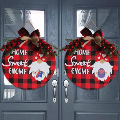 China ALL Welcome Sign Front Door Hanger Welcome Sign Home Sweet Gnome Interchangeable for Farmhouse Log Front Door Hanging Sign for sale