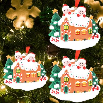 China 2021 New Resin Christmas DIY Family Wishes Custom Handwritten Snowman Resin Hanging Christmas Tree Pendant Ornaments for sale