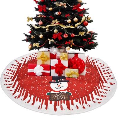 China Red Christmas Decoration 78cm Elk Snowman Santa Pattern Christmas Tree Skirt Base Ornaments For Hotel Holiday Party Home Christmas Tree Decoration for sale