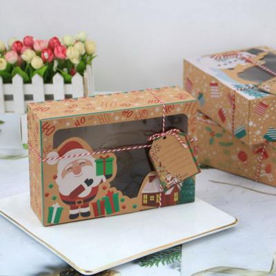 China Handmade Christmas Candy Cookie 3 Boxes Cupcake Boxes / Muffin Boxes / Bakery Gift Boxes Christmas Decoration Supplies Christmas Gift Box for sale