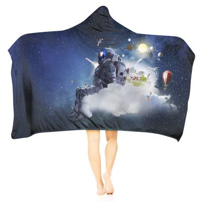 China 2021 Anti-Pull Wholesale Kids Adult Planet Blanket Personalized Fleece Winter Hooded Cheerleading Custom Blanket for sale