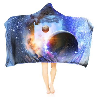 China Softest Sherpa Hooded Blankets TV Throw Starry Oversized Warm Fleece Laptop Notebook Abstract for sale