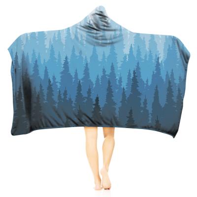 China Anti-wrinkle customization style hoodie blanket polyester flannel OEM service comfortable blanket for sale