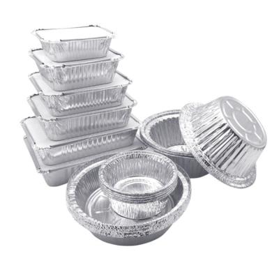 China Thermal Resistance Tin Foil Pans With Clear Lids Freezer Oven Safe Disposable Aluminum Food Plastic Pie Tray for sale