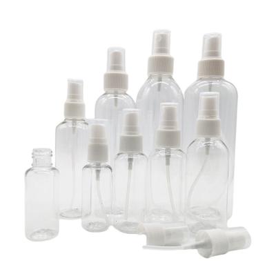 China Small Transparent Spray Bottle Personal Care Spray Bottle Personal Care Spray Travel Cosmetics Empty Round Plastic Hairspray for sale