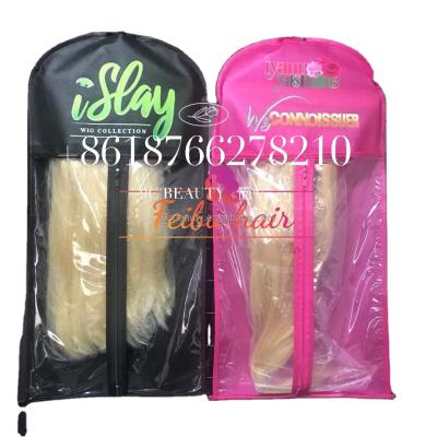 China Durable Body Wave Hair Extension Tote Bag Logo Custom Wig Storage Bags With Hanger for sale