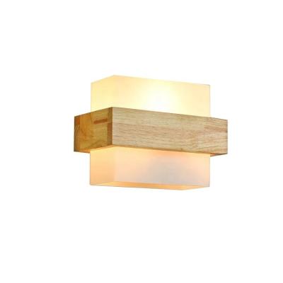 China Ignition Works Nordic Creative Living Room Wall Lamp Simple Modern Simple Wooden Balcony Stair Aisle Art Lamp Bedroom Bedside Wall Lamp for sale