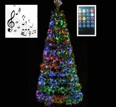 China High Quality LED Music Control 6ft PVC Christmas Tree Flashing Fiber Optic Artificial Tree With LED Light Decoration Lamp for sale