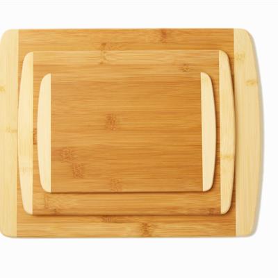 China Eco-Friendly Disposable Kitchenware Chopper Small Eco-Friendly Bamboo Two-Tone Cutting Board for sale