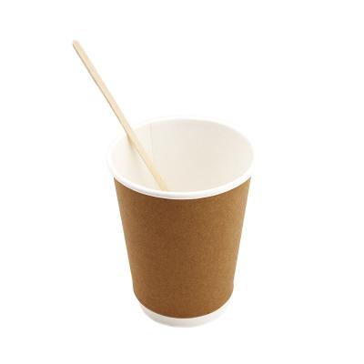 China Individually Paper Wrapped Eco-Friendly Compostable Biodegradable Disposable Coffee Stirrer Sustainable Wooden Stick for sale