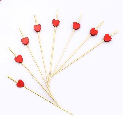 China Easily Cleaned Eco-Friendly Disposable 2022 BBQ Skewer Bamboo Food Picks Custom Bamboo Skewer Material for sale