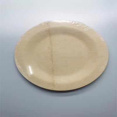 China Minimalist Romantic Disposable Biodegradable Areca Palm Leaf Wooden Bamboo Dish For Party for sale