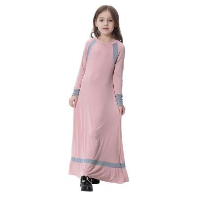 China Muslim Long Sleeve Dresses Polyester/Cotton Kids Wedding Party Dresses Wholesale Muslim Arab Girls Dresses for sale