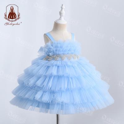 China Spaghetti Tie Up High Quality Wholesale Outong Baby Factory OEM Puffy Dress Bridesmaid Dresses 5 Years Princess Dress for sale