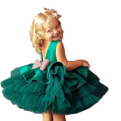 China Breathable Princess Blue Children Tutu Ball Gown Dress Toddler Evening Birthday Party Dress With Bowknot Front For Girl 0-2 Years for sale